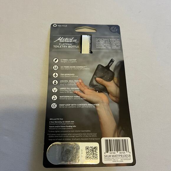 Travel size bottles set of 3 2oz bottles Matador Flatpak toiletry bottle 3oz - Picture 5 of 5